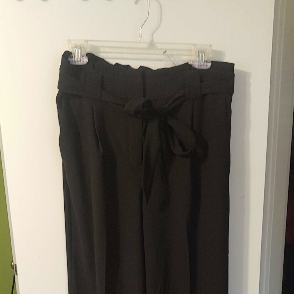 Express wide leg high rise ruffle waist trousers